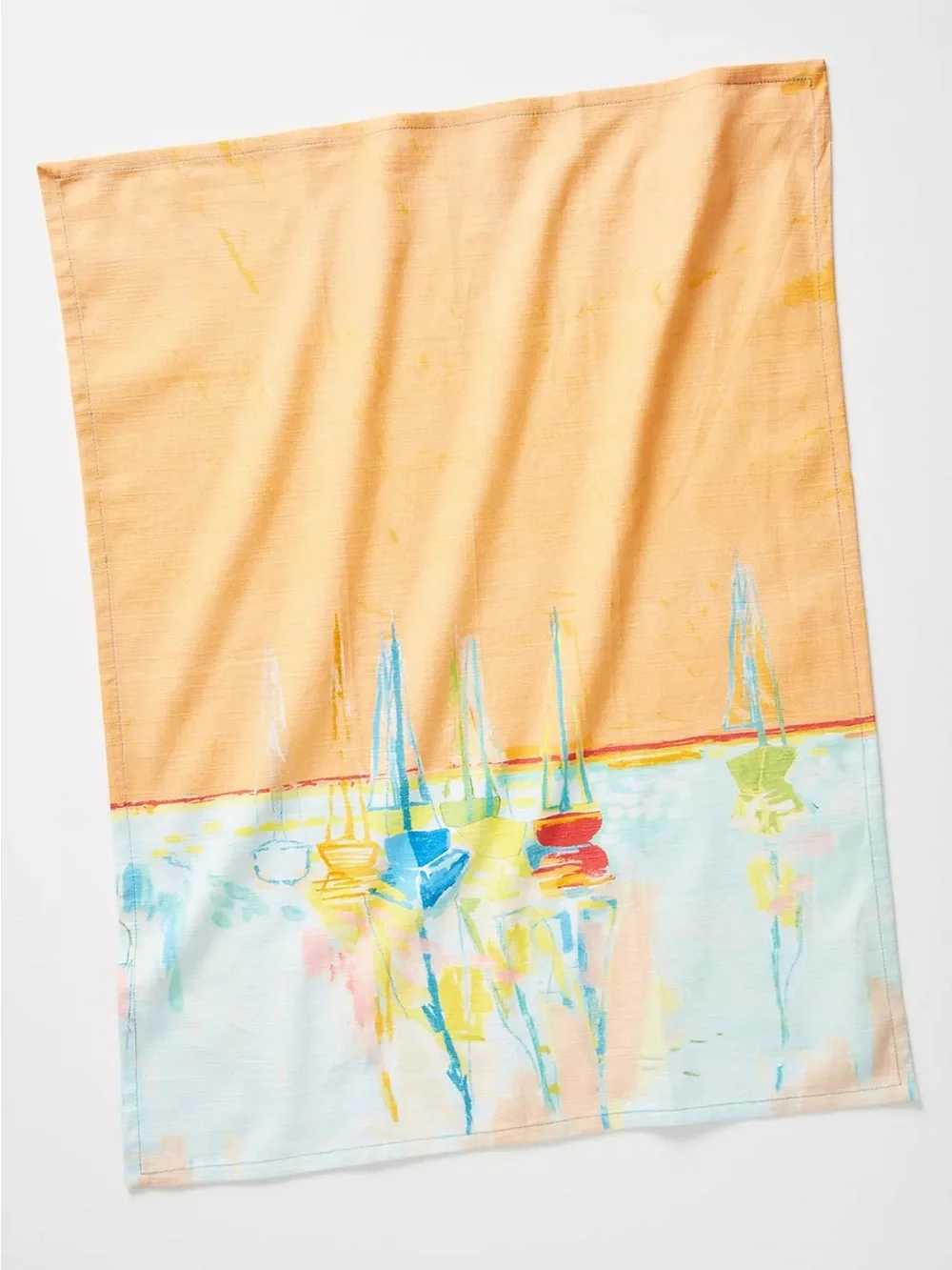 New🌟Anthropologie Sunscene Dish Towel- Peach & Aqua
